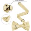 imageAllegra K Mens Solid Color PreTied Bow Tie with Matching Pocket Square Set for Wedding PartyChampagne