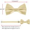 imageAllegra K Mens Solid Color PreTied Bow Tie with Matching Pocket Square Set for Wedding PartyChampagne