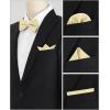 imageAllegra K Mens Solid Color PreTied Bow Tie with Matching Pocket Square Set for Wedding PartyChampagne