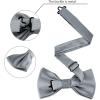 imageAllegra K Mens Solid Color PreTied Bow Tie with Matching Pocket Square Set for Wedding PartyDark Gray