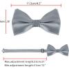 imageAllegra K Mens Solid Color PreTied Bow Tie with Matching Pocket Square Set for Wedding PartyDark Gray