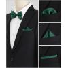 imageAllegra K Mens Solid Color PreTied Bow Tie with Matching Pocket Square Set for Wedding PartyDark Green