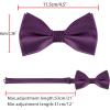imageAllegra K Mens Solid Color PreTied Bow Tie with Matching Pocket Square Set for Wedding PartyDark Purple
