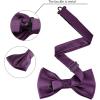 imageAllegra K Mens Solid Color PreTied Bow Tie with Matching Pocket Square Set for Wedding PartyDark Purple
