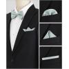 imageAllegra K Mens Solid Color PreTied Bow Tie with Matching Pocket Square Set for Wedding PartyGray