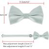 imageAllegra K Mens Solid Color PreTied Bow Tie with Matching Pocket Square Set for Wedding PartyGray