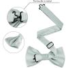 imageAllegra K Mens Solid Color PreTied Bow Tie with Matching Pocket Square Set for Wedding PartyGray
