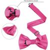 imageAllegra K Mens Solid Color PreTied Bow Tie with Matching Pocket Square Set for Wedding PartyHot Pink