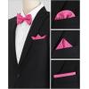 imageAllegra K Mens Solid Color PreTied Bow Tie with Matching Pocket Square Set for Wedding PartyHot Pink