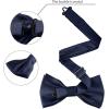 imageAllegra K Mens Solid Color PreTied Bow Tie with Matching Pocket Square Set for Wedding PartyNavy Blue