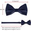 imageAllegra K Mens Solid Color PreTied Bow Tie with Matching Pocket Square Set for Wedding PartyNavy Blue