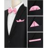 imageAllegra K Mens Solid Color PreTied Bow Tie with Matching Pocket Square Set for Wedding PartyPink