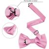 imageAllegra K Mens Solid Color PreTied Bow Tie with Matching Pocket Square Set for Wedding PartyPink