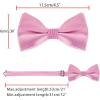 imageAllegra K Mens Solid Color PreTied Bow Tie with Matching Pocket Square Set for Wedding PartyPink
