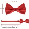 imageAllegra K Mens Solid Color PreTied Bow Tie with Matching Pocket Square Set for Wedding PartyRed