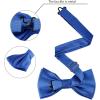 imageAllegra K Mens Solid Color PreTied Bow Tie with Matching Pocket Square Set for Wedding PartyRoyal Blue