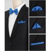 imageAllegra K Mens Solid Color PreTied Bow Tie with Matching Pocket Square Set for Wedding PartyRoyal Blue