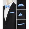 imageAllegra K Mens Solid Color PreTied Bow Tie with Matching Pocket Square Set for Wedding PartySky Blue