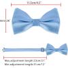 imageAllegra K Mens Solid Color PreTied Bow Tie with Matching Pocket Square Set for Wedding PartySky Blue
