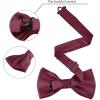 imageAllegra K Mens Solid Color PreTied Bow Tie with Matching Pocket Square Set for Wedding PartyWine Red
