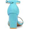 imageAllegra K Womens Glitter Ankle Strap Chunky Heels SandalsBlue