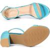 imageAllegra K Womens Glitter Ankle Strap Chunky Heels SandalsBlue