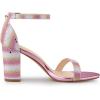 imageAllegra K Womens Glitter Ankle Strap Chunky Heels SandalsColorful