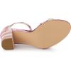 imageAllegra K Womens Glitter Ankle Strap Chunky Heels SandalsColorful