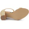 imageAllegra K Womens Glitter Ankle Strap Chunky Heels SandalsGold