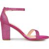 imageAllegra K Womens Glitter Ankle Strap Chunky Heels SandalsHot Pink