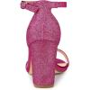 imageAllegra K Womens Glitter Ankle Strap Chunky Heels SandalsHot Pink