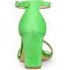 imageAllegra K Womens Glitter Ankle Strap Chunky Heels SandalsLime Green