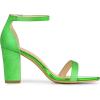 imageAllegra K Womens Glitter Ankle Strap Chunky Heels SandalsLime Green
