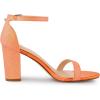 imageAllegra K Womens Glitter Ankle Strap Chunky Heels SandalsOrange
