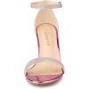 imageAllegra K Womens Glitter Ankle Strap Chunky Heels SandalsPink