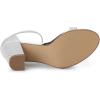 imageAllegra K Womens Glitter Ankle Strap Chunky Heels SandalsSilver