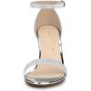 imageAllegra K Womens Glitter Ankle Strap Chunky Heels SandalsSilver