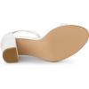 imageAllegra K Womens Glitter Ankle Strap Chunky Heels SandalsWhite