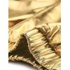 imageAllegra K Womens Metallic Trousers Christmas Shiny Sparkle Elastic Waist Holographic PantsChampagne Gold