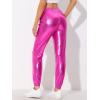 imageAllegra K Womens Metallic Trousers Christmas Shiny Sparkle Elastic Waist Holographic PantsHot Pink