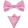 imageAllegra K Mens Solid Color PreTied Bow Tie with Matching Pocket Square Set for Wedding PartyPink