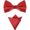 imageAllegra K Mens Solid Color PreTied Bow Tie with Matching Pocket Square Set for Wedding PartyRed