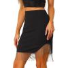 imageAllegra K Womens Rhinestone Fringe Trim Bodycon Skirt High Waisted Asymmetrical Hem Party SkirtsBlack