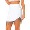 imageAllegra K Womens Rhinestone Fringe Trim Bodycon Skirt High Waisted Asymmetrical Hem Party SkirtsWhite
