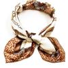 imageuxcell Women Square Scarf Scarves Leopard Printed Striped Polka Dots Pattern Kerchief NeckerchiefBeige Chain