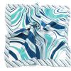 imageuxcell Women Square Scarf Scarves Leopard Printed Striped Polka Dots Pattern Kerchief NeckerchiefBlue White Novelty