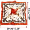 imageuxcell Women Square Scarf Scarves Leopard Printed Striped Polka Dots Pattern Kerchief NeckerchiefOrange Red Off White