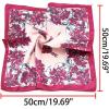 imageuxcell Women Square Scarf Scarves Leopard Printed Striped Polka Dots Pattern Kerchief NeckerchiefPink Floral