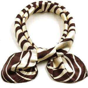 imageuxcell Women Square Scarf Scarves Leopard Printed Striped Polka Dots Pattern Kerchief NeckerchiefBrown Beige