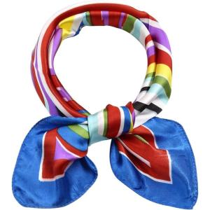 imageuxcell Women Square Scarf Scarves Leopard Printed Striped Polka Dots Pattern Kerchief NeckerchiefMulticolor